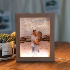 Custom Photo Night Light Frame with Cable for Couples