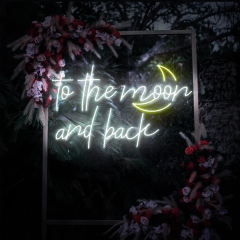 To The Moon And Back Neon Sign for Room Decor & Party Neon Sign