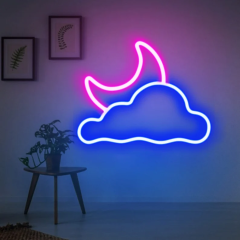 Cloud and Moon Neon Light Wall Decor & Party Decoration