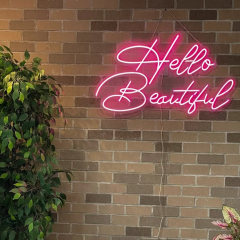 Hello Beautiful Neon Sign for Wall Decor Holiday Decor