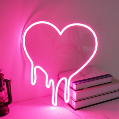 Dripping Heart Neon Sign for Room Bar Restaurant Decor & Gift