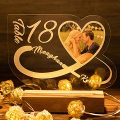 Table Sign with Photo and Illuminated Support 